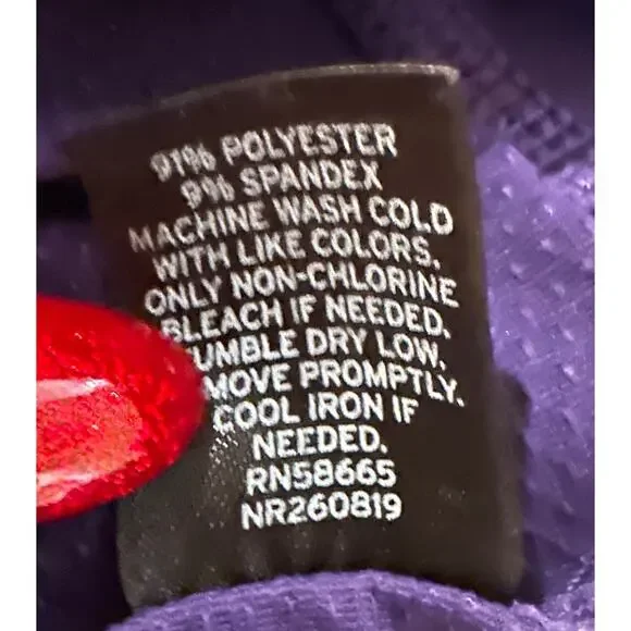 Zella Purple Long Sleeve V-Neck Hooded Tunic XL - Picture 7 of 10